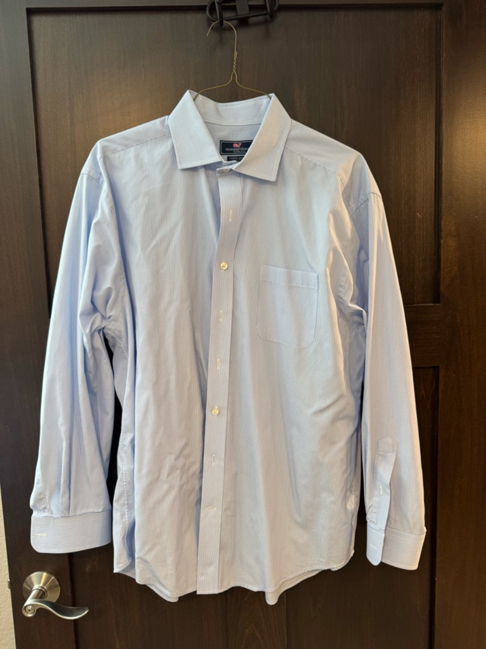 Vineyard Vines Light Blue Men's Dress Shirt with Pocket